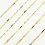 Load image into Gallery viewer, 14k Solid Gold Tube Satellite Two Tone Chain