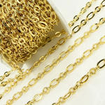 Load image into Gallery viewer, V61GP. Gold Plated 925 Sterling Silver Short & Long Flat Oval Link Chain