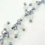Load image into Gallery viewer, Labradorite Cluster Dangle Oxidized Wire Chain.