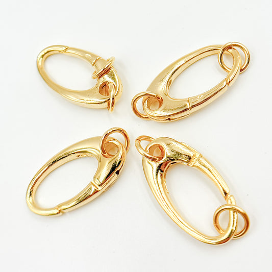 26MM Gold-plated Sterling Silver Oval Clasp