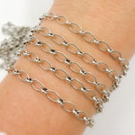 Load image into Gallery viewer, Oxidized Sterling Silver Oval and Round Links Chain