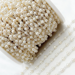 Load image into Gallery viewer, Freshwater Pearl Round Shape 925 Sterling Silver Wire Chain