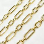 Load image into Gallery viewer, 539MTGP. Gold Plated 925 Sterling Silver Smooth Long & Short Links Chain