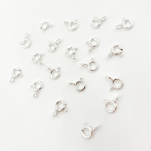 5MM White Sterling Silver Spring Ring Clasp