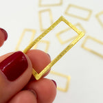 Load image into Gallery viewer, Gold-plated Sterling Silver Brushed Rectangle Connector