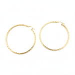 Load image into Gallery viewer, GER157. 14K Solid Gold Hollow Flat Diamond Cut Hoop