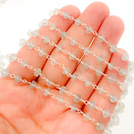 Load image into Gallery viewer, Aquamarine Sterling Silver Wire Chain