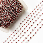 Load image into Gallery viewer, Garnet White Sterling Silver Wire Chain