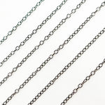 Load image into Gallery viewer, Black Rhodium Sterling Silver Smooth Cable Chain