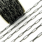 Load image into Gallery viewer, Black Rhodium Matt 925 Sterling Silver Flat Paperclip Chain