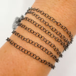 Load image into Gallery viewer, Black Rhodium Sterling Silver Twisted Cable Chain