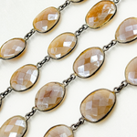 Load image into Gallery viewer, Multi Moonstone Oval Shape Bezel Oxidized Wire Chain