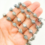 Load image into Gallery viewer, Coated Quartz Tear Drop Shape Oxidized Wire Chain