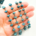Load image into Gallery viewer, Cooper Turquoise Oxidized Wire Chain.