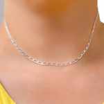 Load image into Gallery viewer, Sterling Silver Flat Paperclip Necklace