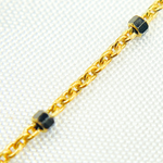 Load image into Gallery viewer, Gold Plated 925 Sterling Silver Satellite Black Rhodium Cube Chain