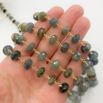 Load image into Gallery viewer, Moss Aquamarine Gold Plated Wire Chain