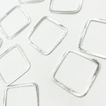 Load image into Gallery viewer, 25MM White Sterling Silver Brushed Square Connector