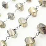 Load image into Gallery viewer, Nugget Pyrite Oxidized 925 Sterling Silver Wire Chain.