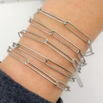 Load image into Gallery viewer, Oxidized Sterling Silver Smooth Long Paperclip Chain