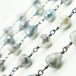 Load image into Gallery viewer, Coated Quartz Tear Drop Shape Oxidized Wire Chain