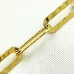 Load image into Gallery viewer, Gold Plated 925 Sterling Silver Flat Hammered Paperclip Chain