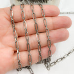 Load image into Gallery viewer, Z47OX. Oxidized Sterling Silver Paperclip Link Chain