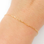 Load image into Gallery viewer, 14K Solid Yellow Gold Flat Paperclip Bracelet