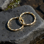 Load image into Gallery viewer, GER129. 14K Solid Gold Twisted Hoop with Texture