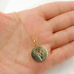 Load image into Gallery viewer, 14k Solid Gold Medallion Flower-Month Necklace