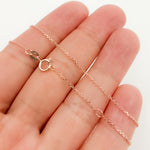 Load image into Gallery viewer, 14K Solid Rose Gold Diamond Cut Cable Chain with Extender