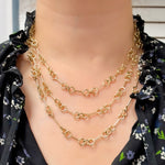 Load image into Gallery viewer, 568/A080. 14K Solid Gold Hollow Bar and Rings Necklace