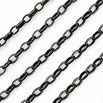 Load image into Gallery viewer, Black Rhodium Matt Sterling Silver Oval Link Chain