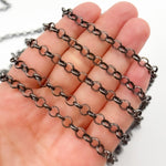 Load image into Gallery viewer, Black Rhodium Sterling Silver Rolo Chain