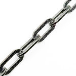 Load image into Gallery viewer, Black Rhodium Sterling Silver Matt Paperclip Chain