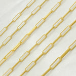 Load image into Gallery viewer, Gold Plated Matte 925 Sterling Silver Flat Paperclip Chain