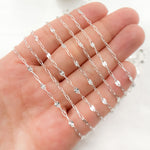 Load image into Gallery viewer, Sterling Silver Paperclip and Diamond Cut Marina Link Chain