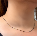 Load image into Gallery viewer, Sterling Silver Oxidized Satellite Chain with Gold Cubes