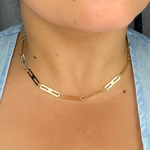 Load image into Gallery viewer, 14k Solid Yellow Gold Mirror Flat Rectangle Link Chain