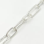 Load image into Gallery viewer, Sterling Silver Paperclip Smooth & Diamond Cut Link Chain