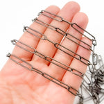 Load image into Gallery viewer, Black Rhodium Sterling Silver Smooth Long and Short Chain