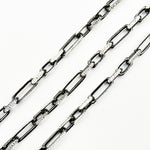 Load image into Gallery viewer, Z119SBDC. Black Rhodium and White Sterling Silver Paperclip Diamond Cut Cable Chain