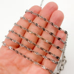 Load image into Gallery viewer, Oxidized Sterling Silver Diamond Cut Marina Link Chain