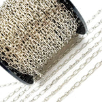 Load image into Gallery viewer, Oxidized Sterling Silver Smooth Long and Short Link Chain