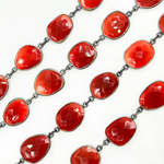 Load image into Gallery viewer, Onyx Organic Shape Bezel Oxidized Silver Wire Chain.