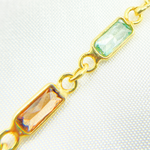 Load image into Gallery viewer, Multi Color Cubic Zirconia Rectangular Shape Connected Chain