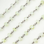 Load image into Gallery viewer, Coated Prehnite Gemstone Oxidized Wire Chain