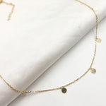 Load image into Gallery viewer, 14K Solid Gold Dangle Disc Necklace and Anklet