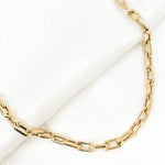 Load image into Gallery viewer, 568/A074/G. 14K Yellow Gold Hollow Smooth and Flat Paperclip Chain
