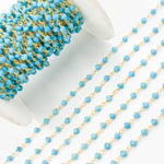 Load image into Gallery viewer, Gold Plated Sterling Silver Turquoise Wire Chain